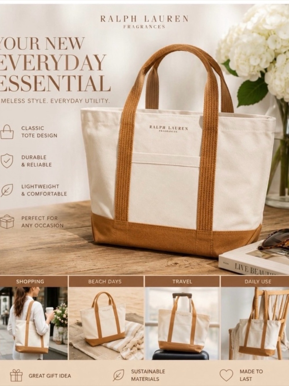Ralph Lauren Canvas Tote